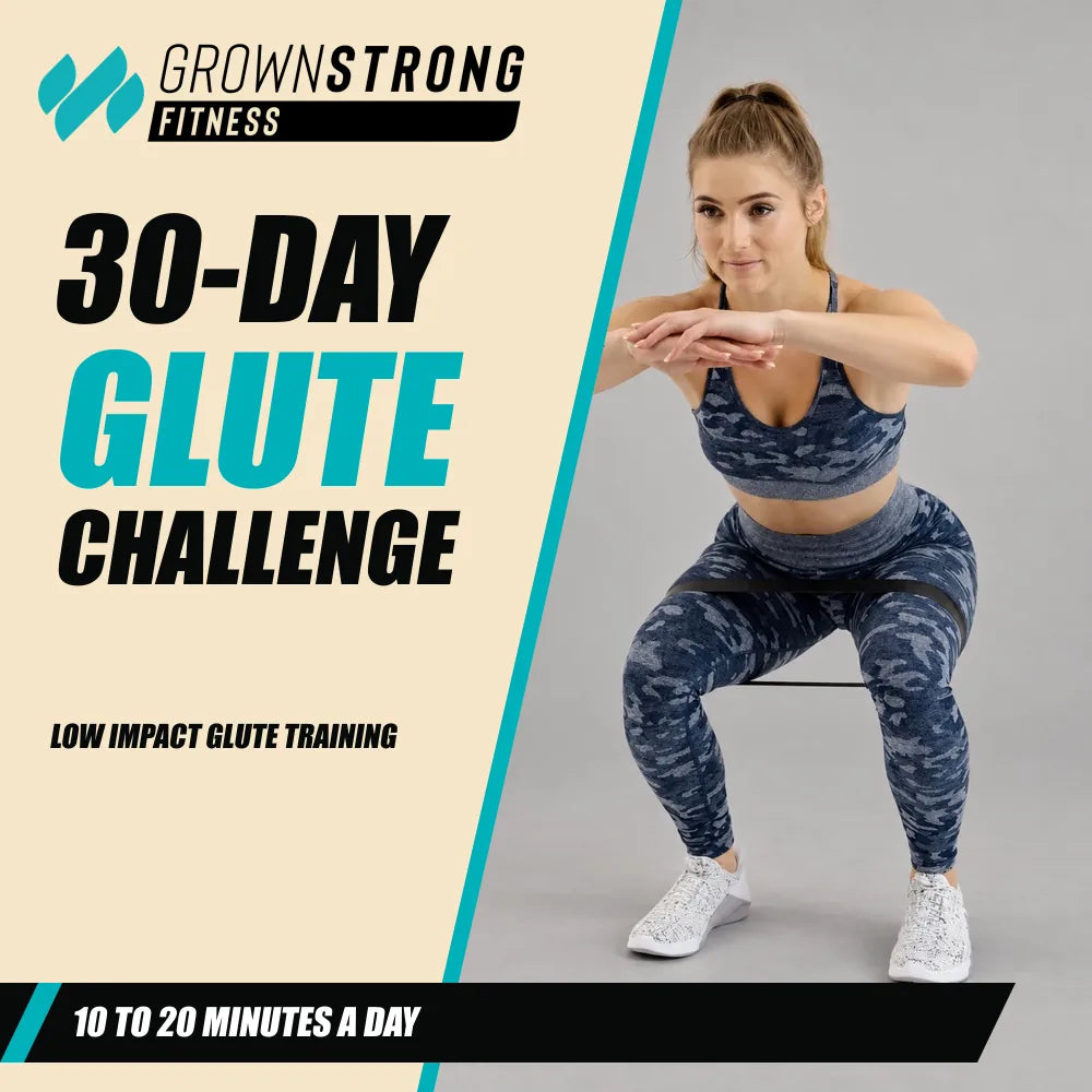 30-Day Glute Challenge. Banded squat. 10 TO 20 MINUTES A DAY.