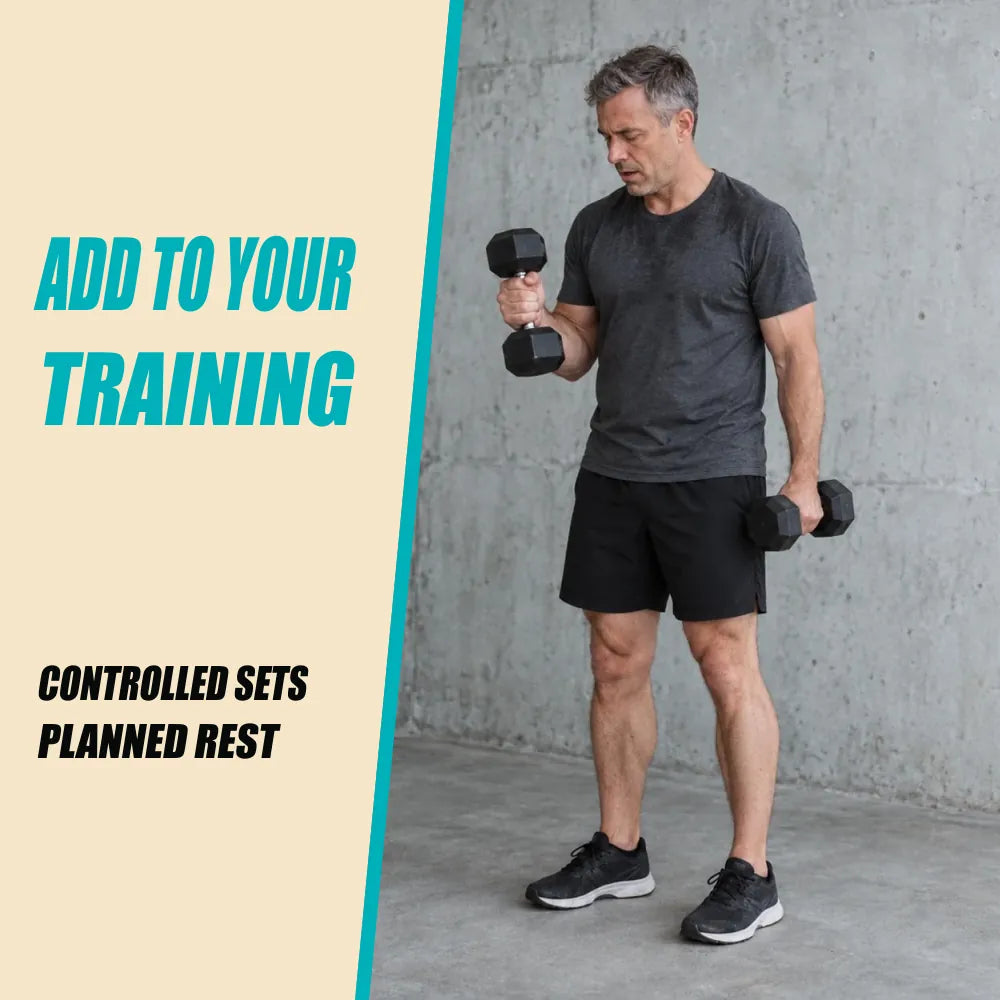 Core & More. Revised candid hammer curl. ADD TO YOUR TRAINING. CONTROLLED SETS. PLANNED REST.
