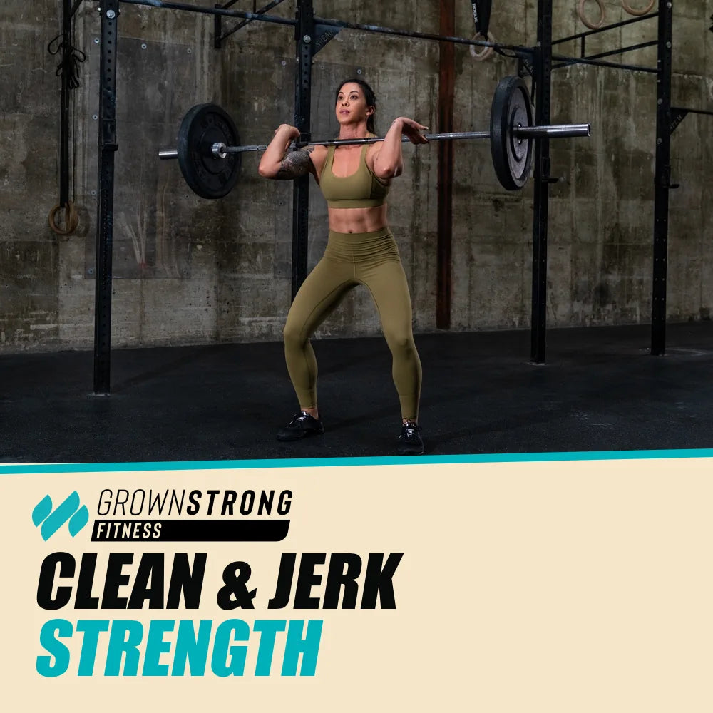 Clean & Jerk Strength. Cover showing front-rack position