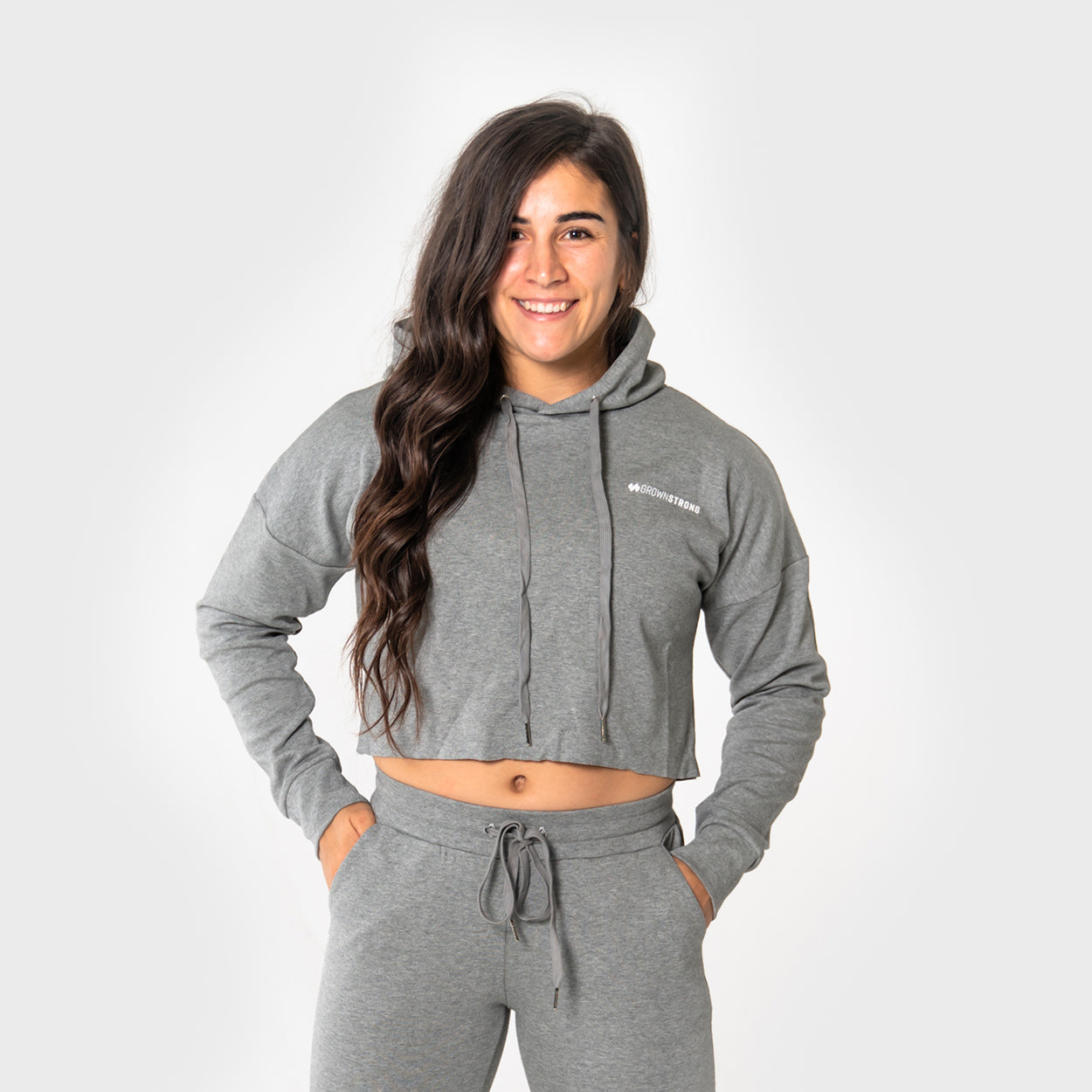 Renew Crop Hoodie - Smoke - Grown Strong Fitness